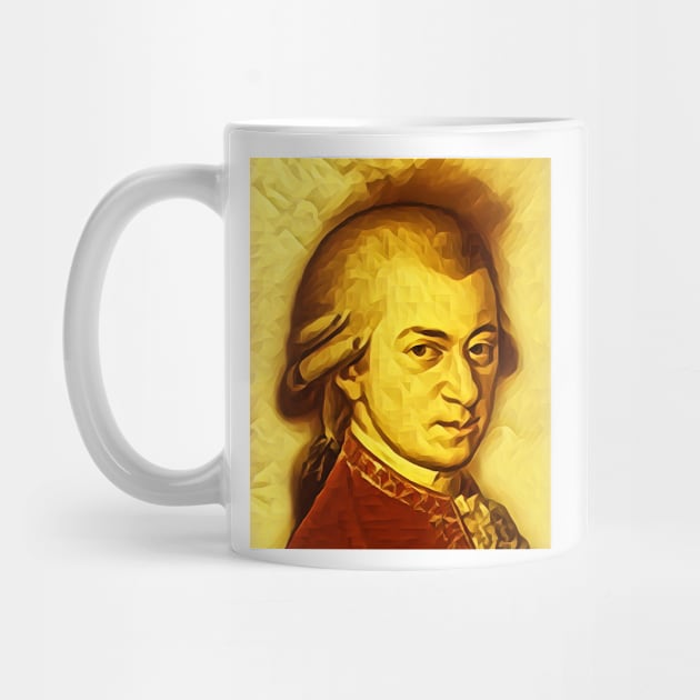 Wolfgang Amadeus Mozart Golden Portrait | Wolfgang Amadeus Mozart Artwork 7 by JustLit